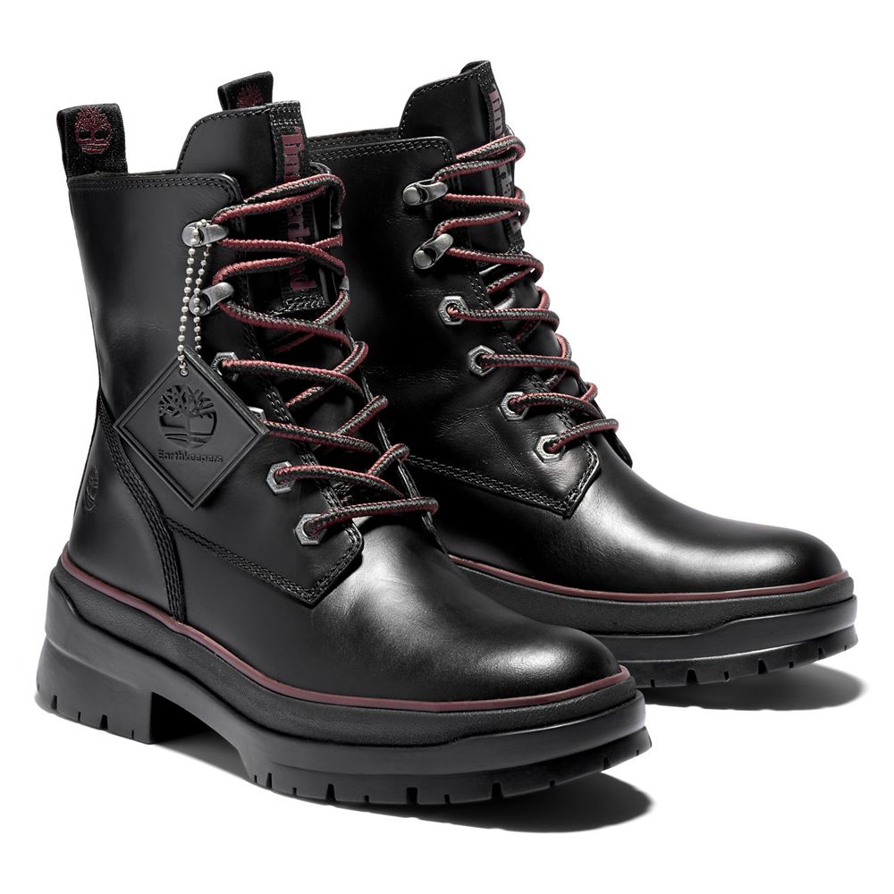 Botas Con Cordones Timberland Argentina Mujer - Malynn Ek+ Waterproof - Negras - PUTDZK-087